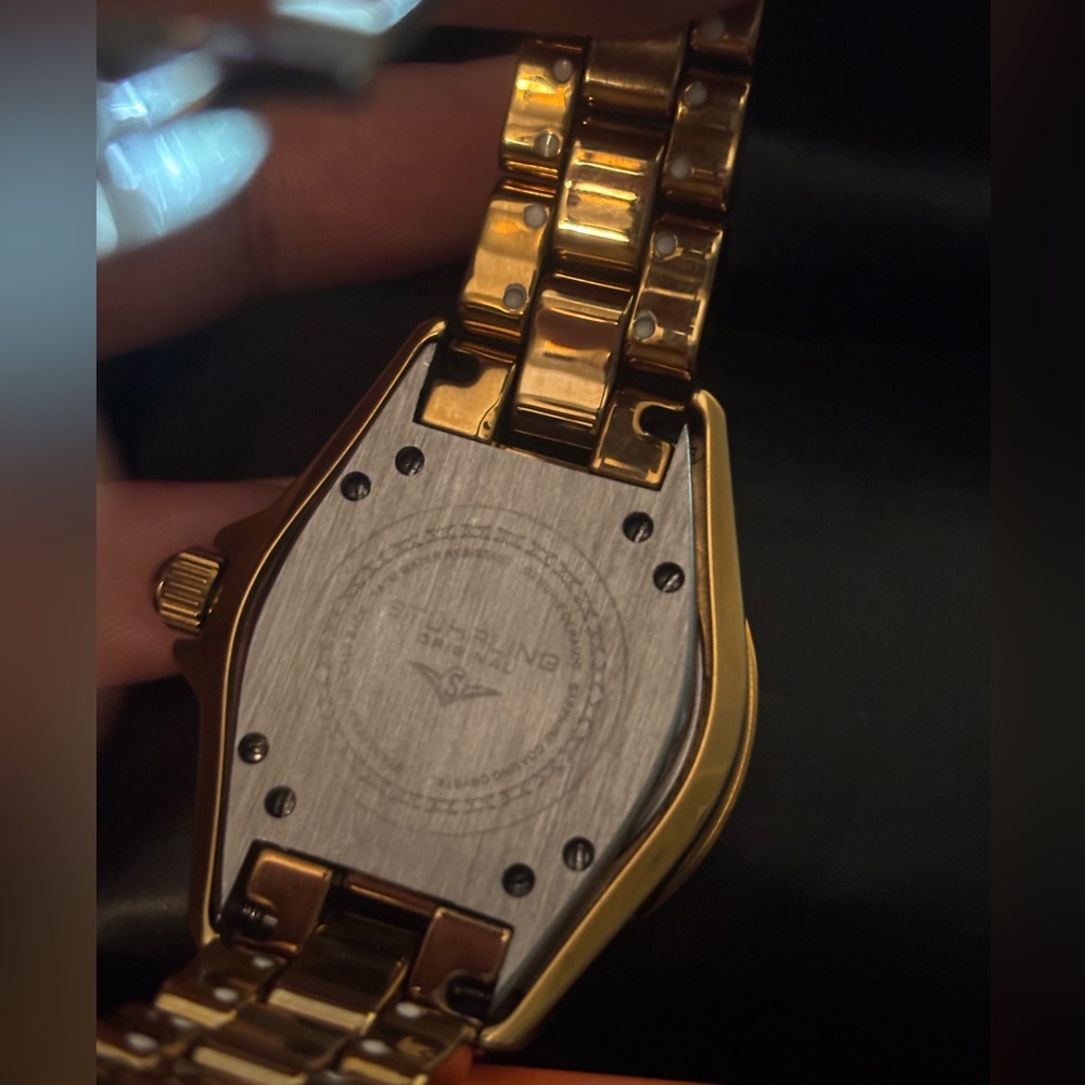 STUHRLING ORIGINAL Fusion 957S Quartz Gold Tone Bracelet Watch, with Box - Picture 6 of 8
